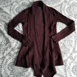 Pattyboutik Ribbed Cascading Open Cardigan
